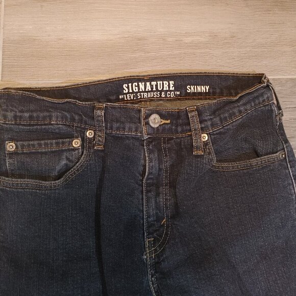 Vintage Men's Style Skinny Fit Jeans Levi Signature - Picture 4 of 6